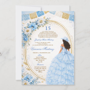 Spanischer Dusty Blue Charra Prinzessin 15 Jahre F Einladung
