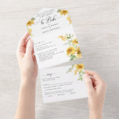 Spanischer Eleganter Gelber Blumenzwiebeltester UA All In One Einladung (Abreißen)