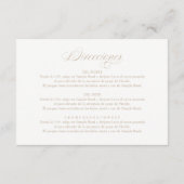 Spanischer Empfang und Anweisungen Begleitkarte (Rückseite)