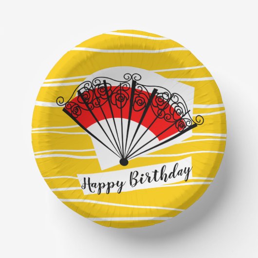Spanischer Fan Birthday Pappteller (Vorderseite)