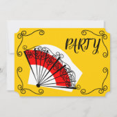 Spanischer Fan bringt das horizontale Party in Einladung (Vorderseite)