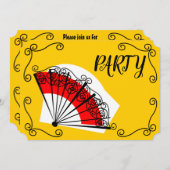 Spanischer Fan bringt das horizontale Party in Einladung (Vorne/Hinten)