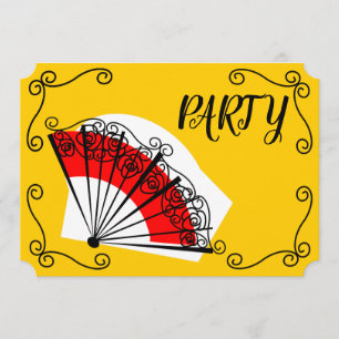 Spanischer Fan bringt das horizontale Party in Einladung