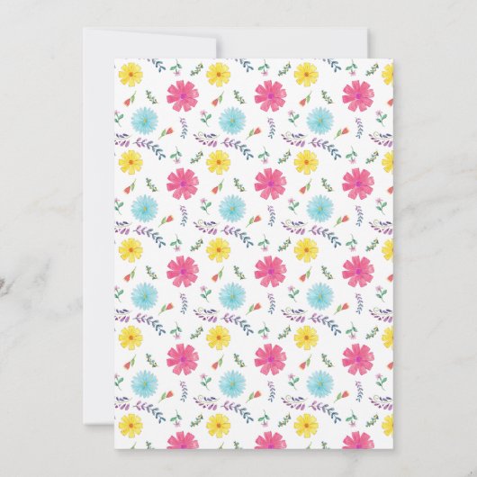 Spanischer Fiesta-Flora-Drive mit Dusche Einladung (Rückseite)