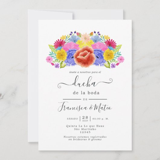 Spanischer Fiesta-Polterabend im Wasserfarben Einladung (Vorderseite)