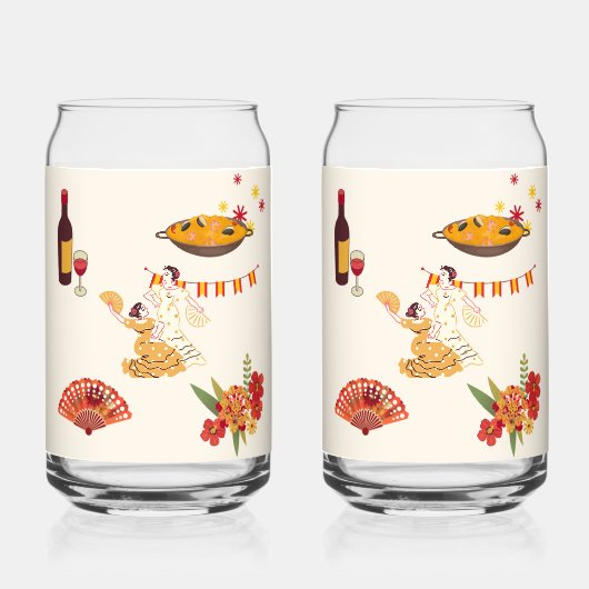 Spanischer Fiesta-Stil Dosenglas (Vorderseite)