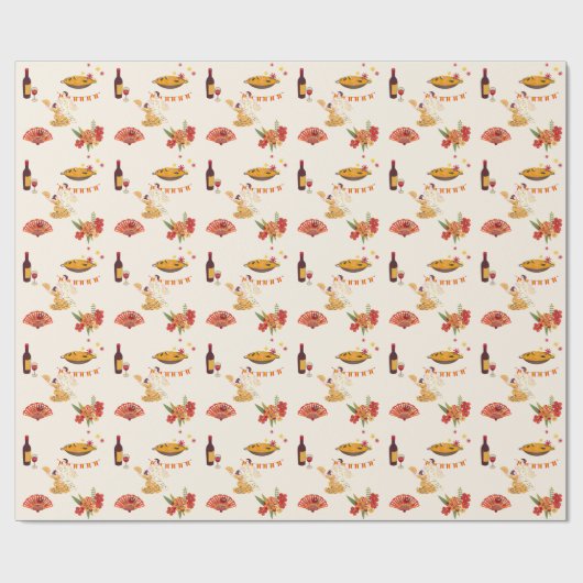 Spanischer Fiesta-Stil Geschenkpapier (Flach)
