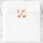 Spanischer Fiesta-Stil Quadratischer Aufkleber (Tasche)