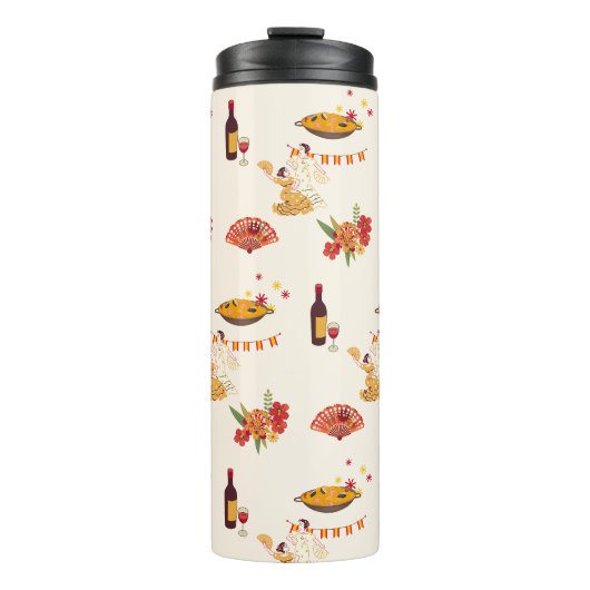 Spanischer Fiesta-Stil Thermosbecher (Vorderseite)