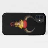 Spanischer Flaggen-Stier-Schädel auf Schwarzem Case-Mate iPhone Hülle (Rückseite (Horizontal))