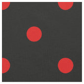 Spanischer Flamenco Rot und Schwarzer Polka Dot Stoff (Nahaufnahme)