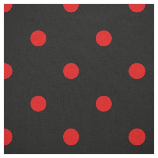 Spanischer Flamenco Rot und Schwarzer Polka Dot Stoff (Muster)