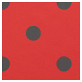 Spanischer Flamenco roter schwarzer Polka Dot Stoff (Nahaufnahme)