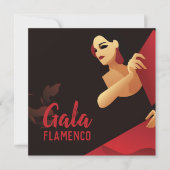 Spanischer Flamenco-Tänzer mit schwarz und rot gef Einladung (Vorderseite)