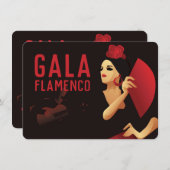 Spanischer Flamenco-Tänzer mit schwarz und rot gef Einladung (Vorne/Hinten)
