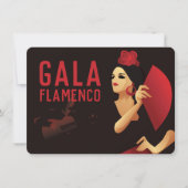 Spanischer Flamenco-Tänzer mit schwarz und rot gef Einladung (Vorderseite)