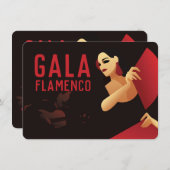 Spanischer Flamenco-Tänzer mit schwarz und rot gef Einladung (Vorne/Hinten)