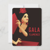 Spanischer Flamenco-Tänzer mit schwarz und rot gef Einladung (Vorderseite)