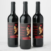 Spanischer Flamenco-Tänzer mit schwarz und rot gef Weinetikett (Flaschen)