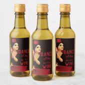 Spanischer Flamenco-Tänzer mit schwarz und rot gef Weinetikett (Flaschen)