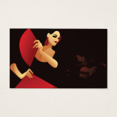 Spanischer Flamenco-Tänzer mit Ventilator, schwarz (Vorderseite)