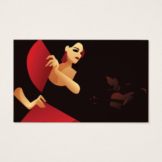 Spanischer Flamenco-Tänzer mit Ventilator, schwarz (Vorderseite)