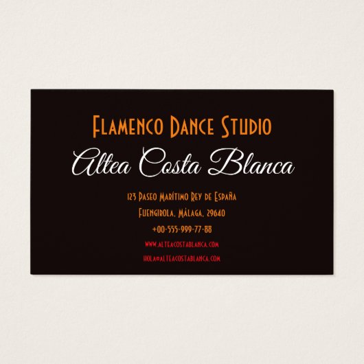 Spanischer Flamenco-Tänzer mit Ventilator, schwarz (Rückseite)