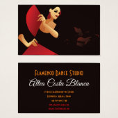 Spanischer Flamenco-Tänzer mit Ventilator, schwarz (Vorne & Hinten)