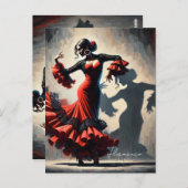 Spanischer Flamenco-Tänzer Postkarte (Vorne/Hinten)