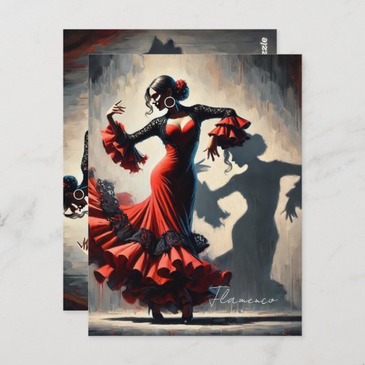 Spanischer Flamenco-Tänzer Postkarte (Vorne/Hinten)