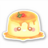 Spanischer Flan aus glattem und cremigem Karamell Aufkleber (Vorderseite)