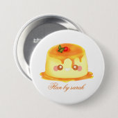 Spanischer Flan aus glattem und cremigem Karamell Button (Vorne & Hinten)