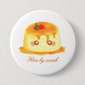 Spanischer Flan aus glattem und cremigem Karamell Button (Vorderseite)