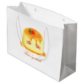 Spanischer Flan aus glattem und cremigem Karamell Große Geschenktüte (Rückseite Schrägansicht)