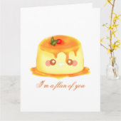 Spanischer Flan aus glattem und cremigem Karamell Karte (Gelbe Blume)