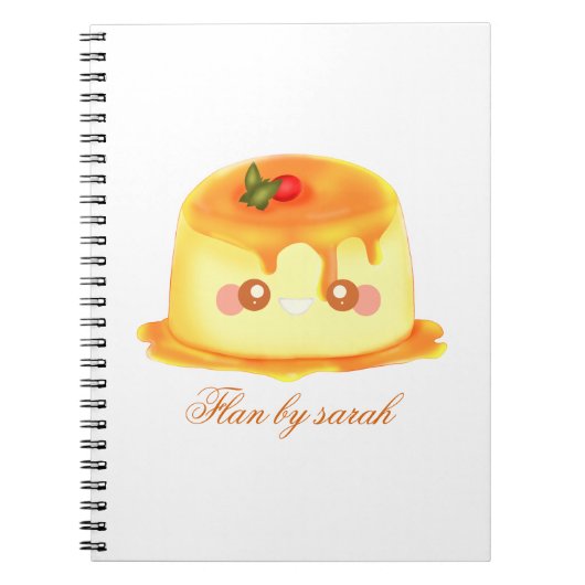 Spanischer Flan aus glattem und cremigem Karamell Notizblock (Vorderseite)