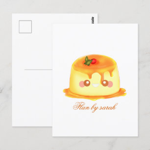 Spanischer Flan aus glattem und cremigem Karamell Postkarte