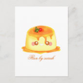 Spanischer Flan aus glattem und cremigem Karamell Postkarte (Vorderseite)