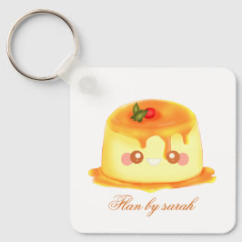 Spanischer Flan aus glattem und cremigem Karamell Schlüsselanhänger