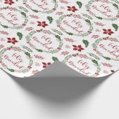 Spanischer froher Weihnachtskranz, Feliz Navidad Geschenkpapier (Ecke)
