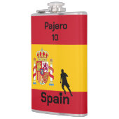 Spanischer Fußball, anpassbar Flachmann (Links)