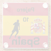 Spanischer Fußball, anpassbar Glasuntersetzer (Rückseite)