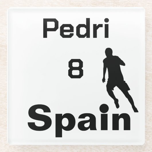 Spanischer Fußball, anpassbar Glasuntersetzer (Vorderseite)
