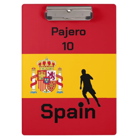 Spanischer Fußball, anpassbar Klemmbrett (Vorderseite)