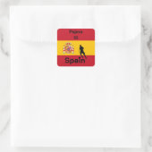 Spanischer Fußball, anpassbar Quadratischer Aufkleber (Tasche)