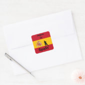Spanischer Fußball, anpassbar Quadratischer Aufkleber (Umschlag)