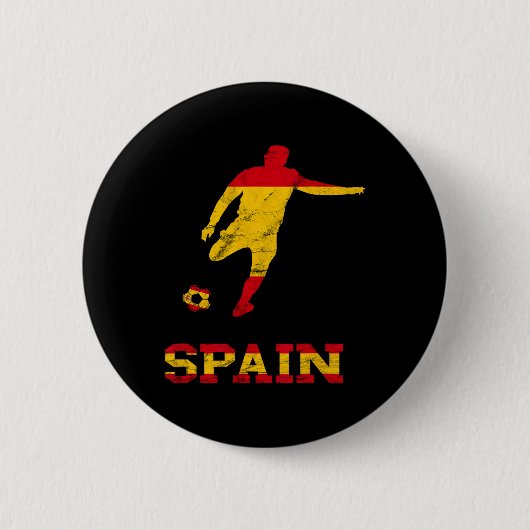 Spanischer Fußballspieler Spanienflagge Espana Spa Button (Vorderseite)