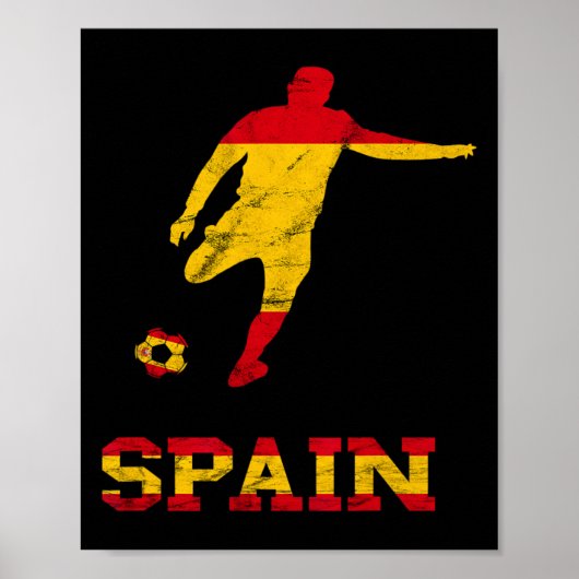 Spanischer Fußballspieler Spanienflagge Espana Spa Poster (Vorne)
