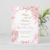 Spanischer Geburtstag der rosa Kokette Einladung (Stehend Vorderseite)