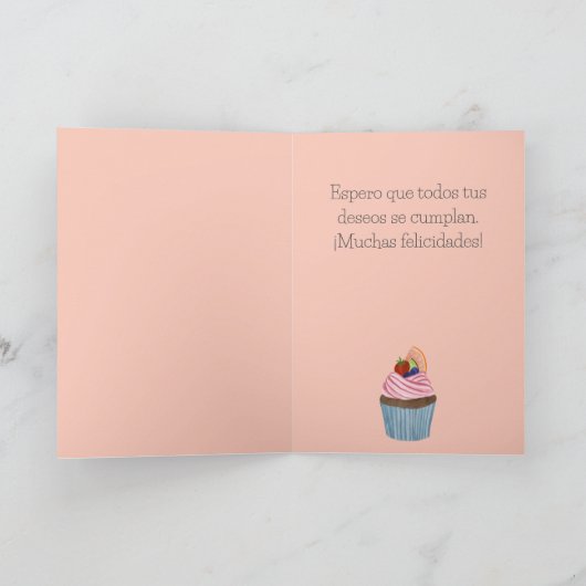 Spanischer Geburtstag Fruchtkuchen Karte (Innenseite)